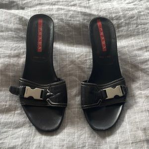 Prada Buckle Slides